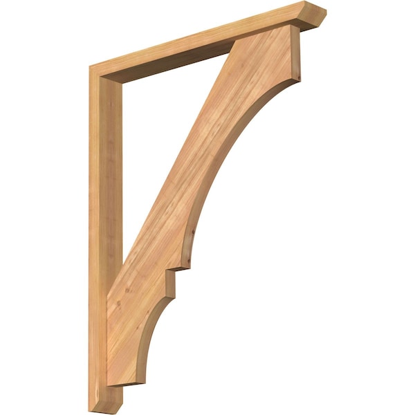 Ekena Millwork Balboa Slat Smooth Bracket w/ Offset Brace, Western Red Cedar, 3 1/2"W x 28"D x 36"H BKT0402X28X36BOA06SWR - main